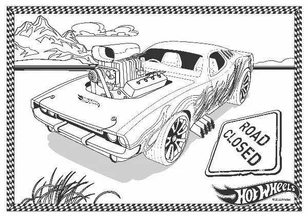 Hot Wheels Colouring Sheet 2